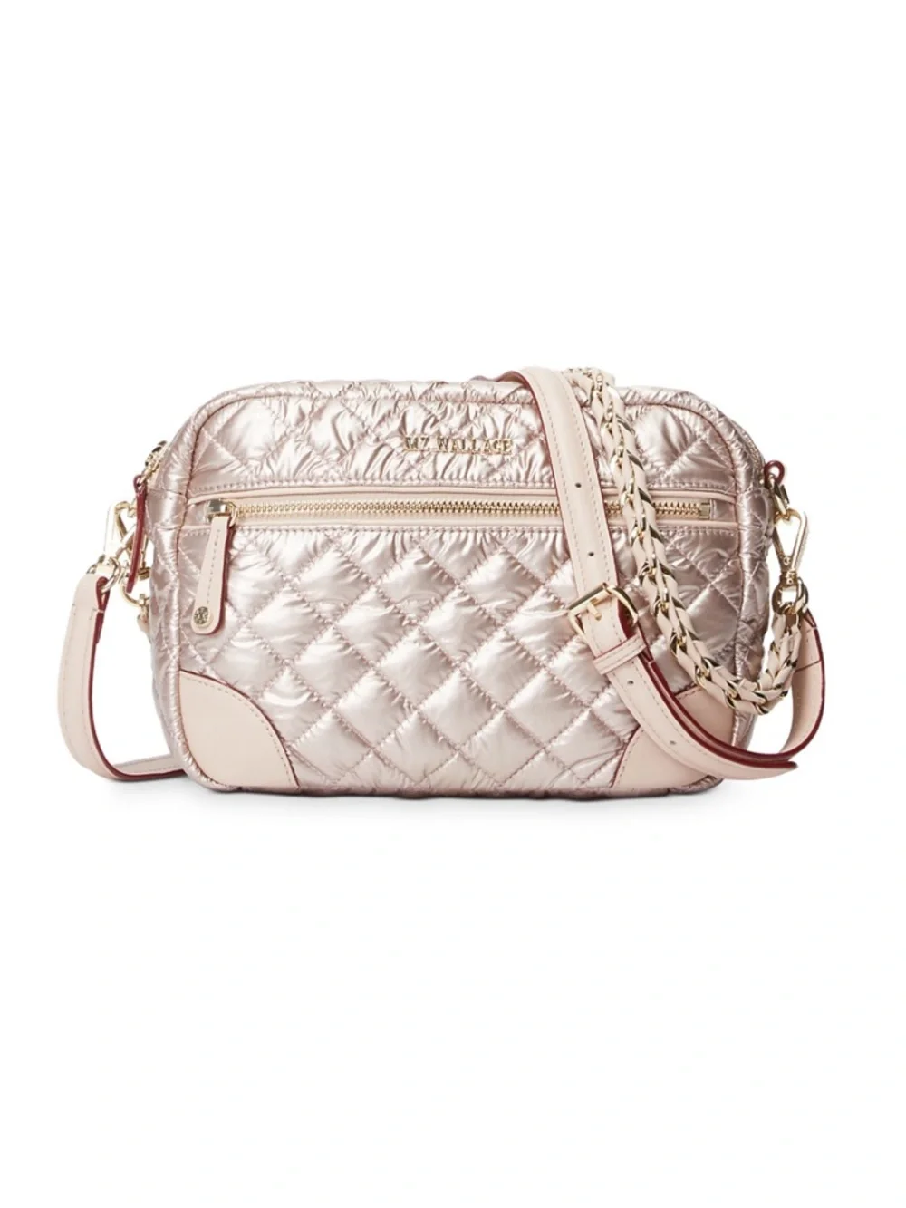 MZ Wallace Crosby Quilted Shoulder or Crossbody Bag - Metallic - Picture 1 of 5